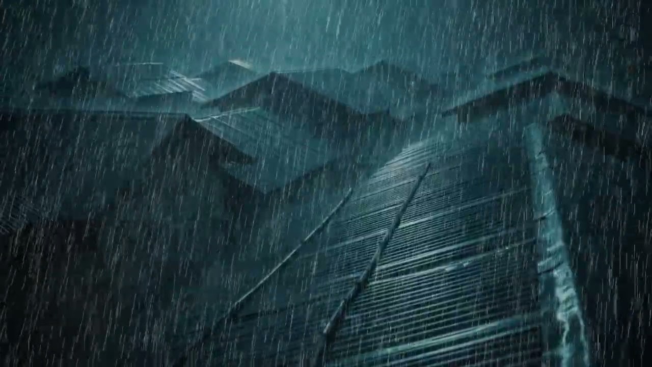 Rain Sounds for Sleeping – Intense Rainfall with Rolling Thunder for Deep Sleep