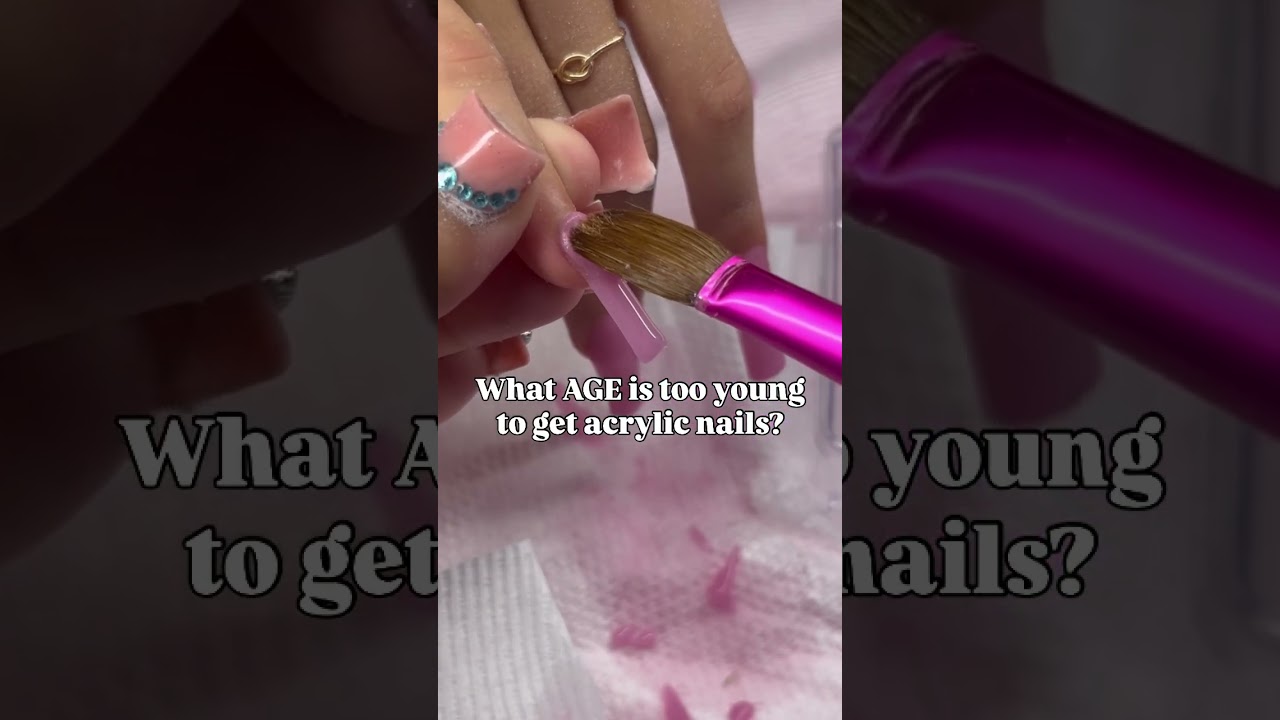 What age is TOO YOUNG to get acrylic nails?😯#acrylicnails #nailsnailsnails