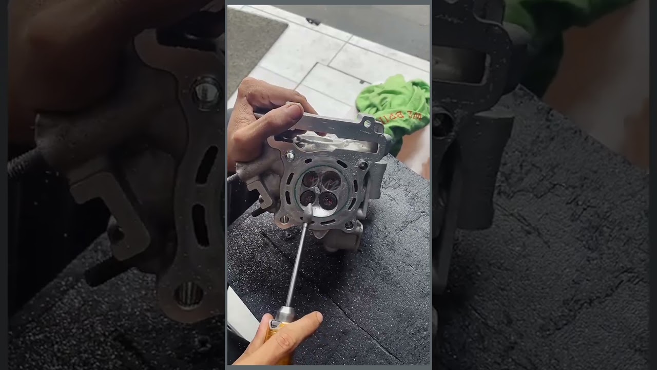 Memperbesar ruang pembakaran pada head sepeda motor #modified #modifikasi #viral