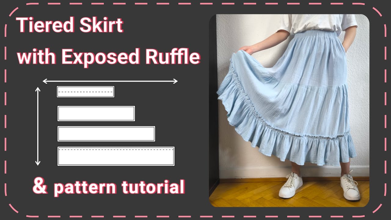 Tiered Ruffle Skirt Tutorial with Pockets - DIY Sewing