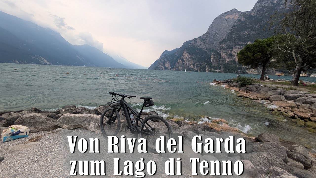 E-bike Tour am Gardasee. Von Riva zum Lago di Tenno. Zurück über die Serpentinen von Bastion. 