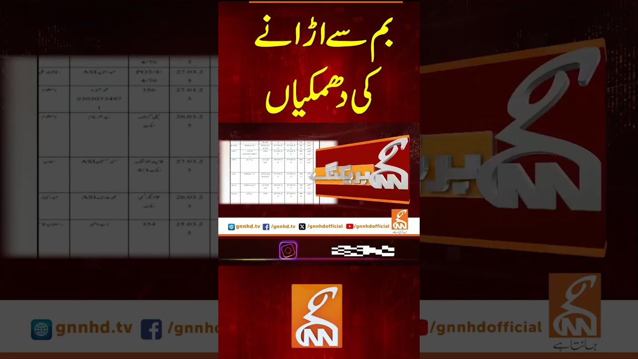 بم سے اڑانے کی دھمکیاں 