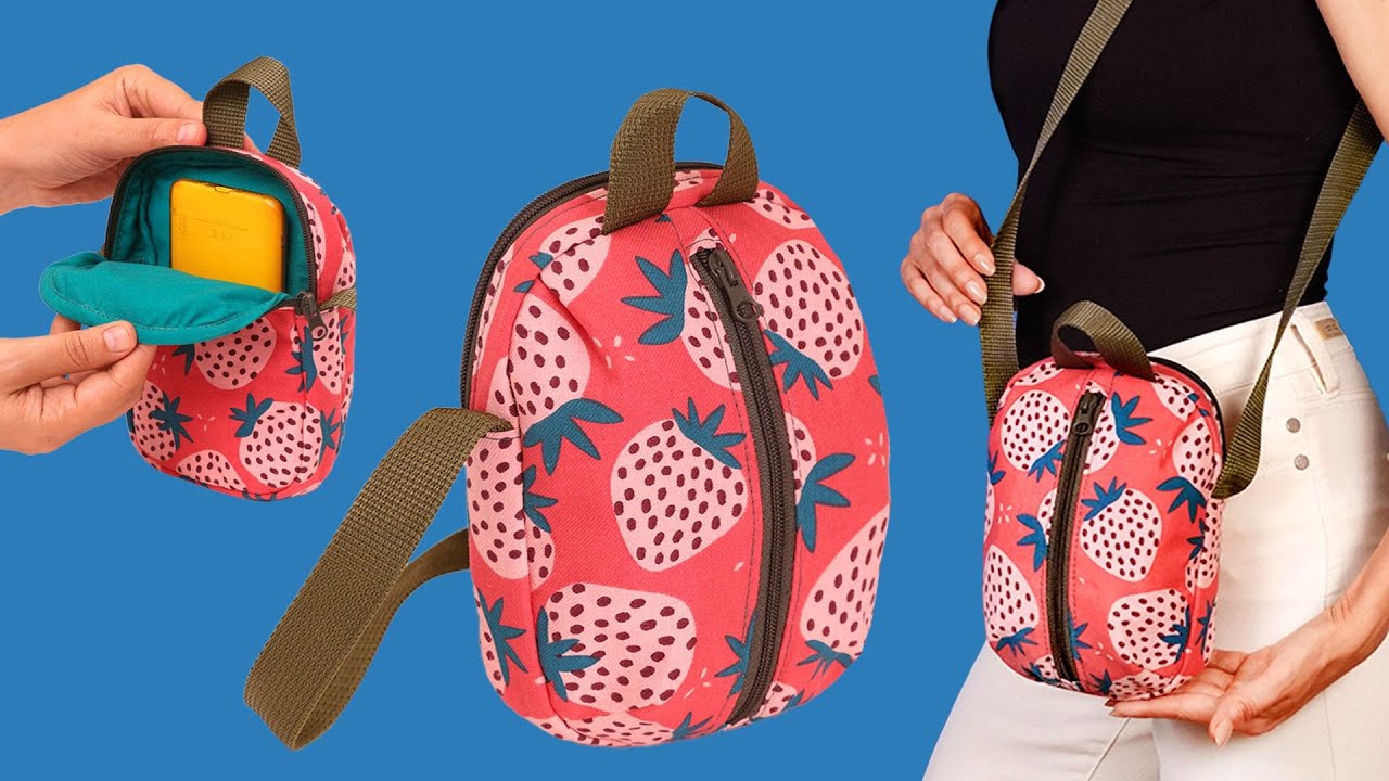 Быстро и легко я сшила милую сумку для мобильного телефона через плечо!