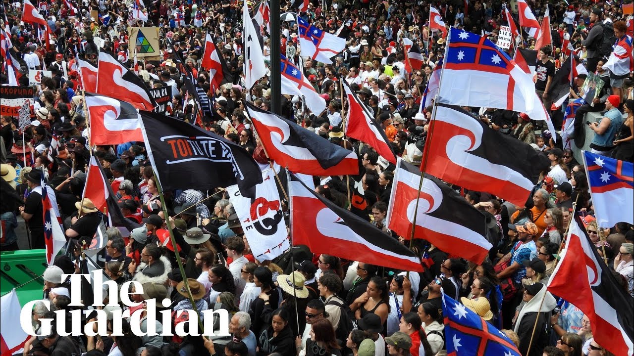 Thousands march to New Zealand's parliament in protest of treaty bill