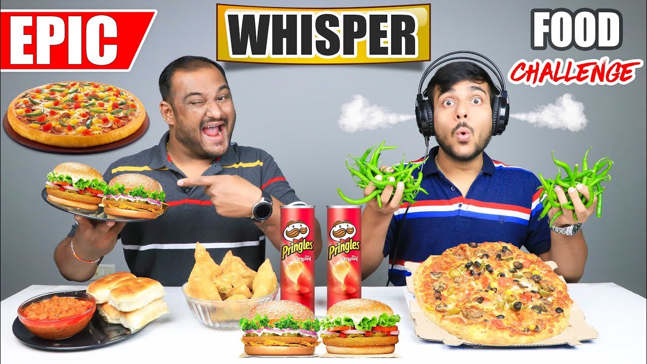 EPIC WHISPER FOOD EATING CHALLENGE | Pizza Eating Competition | Food Challenge