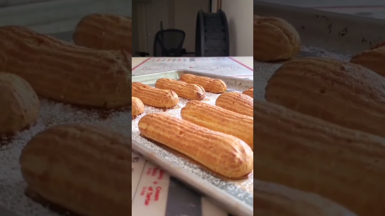 How to make strawberry cheesecake eclairs #shorts