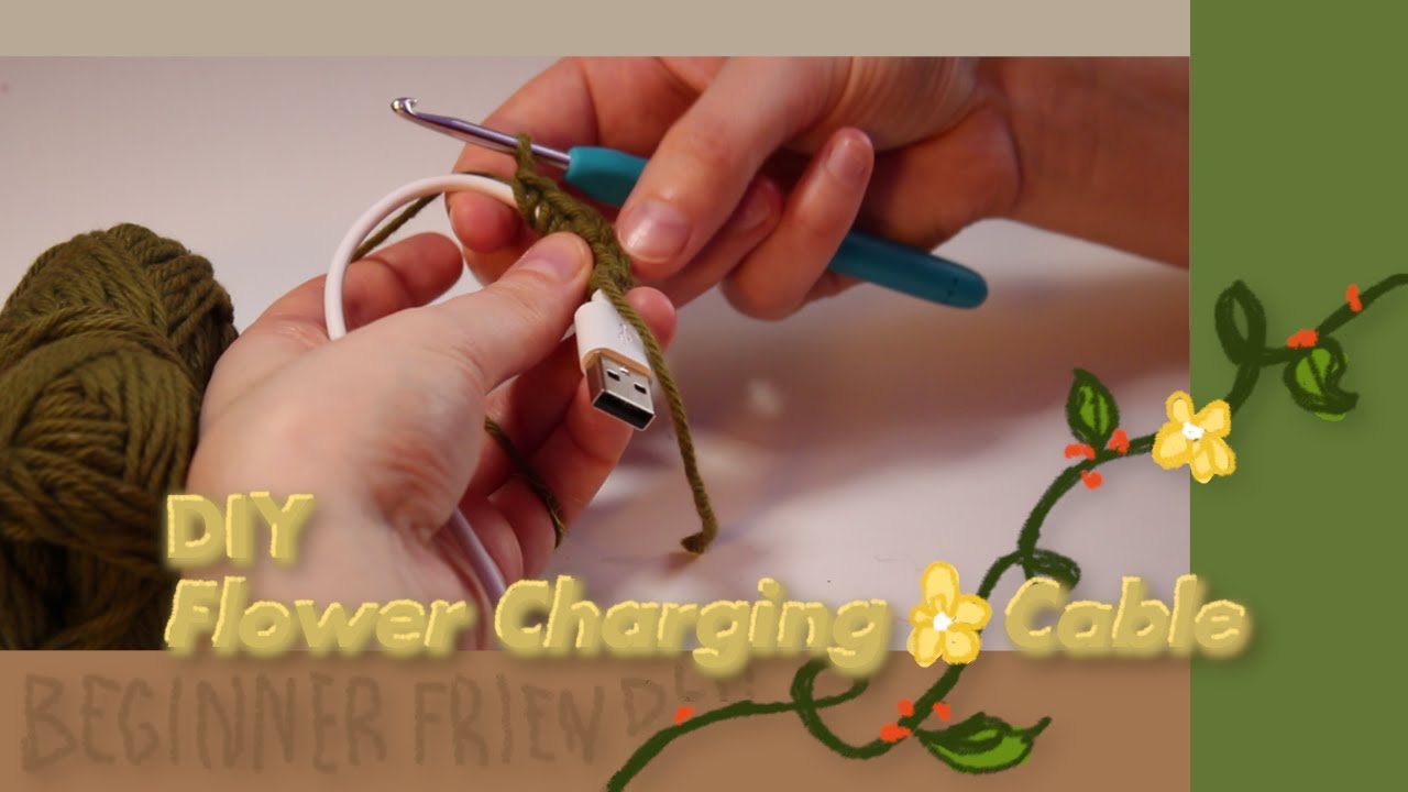 DIY Flower Charging Cable // Beginner's Crochet Tutorial