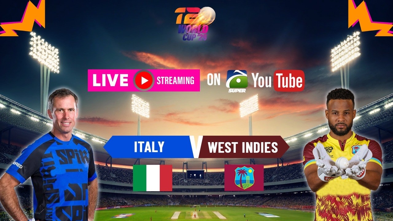 LIVE 🔴 𝗪𝗲𝘀𝘁 𝗜𝗻𝗱𝗶𝗲𝘀 𝘃𝘀 𝗜𝘁𝗮𝗹𝘆 | T20 World Cup 2026 Live Score & Match Updates | Geo Super