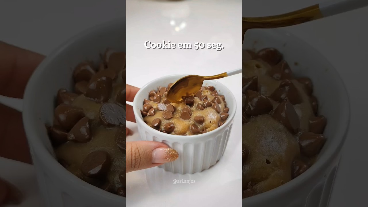 RECEITA DE COOKIE NO MICROONDAS EM 50 SEGUNDOS! #cookies #receitarapida #receitafacil