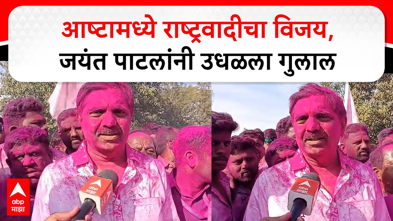 Jayant Patil Sangali Election : आष्टामध्ये राष्ट्रवादीचा विजय, जयंत पाटलांनी उधळला गुलाल Exclusive