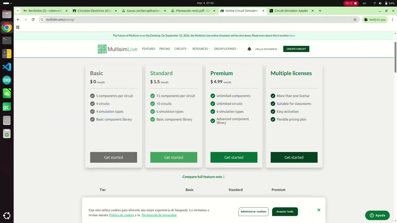 Simular circuitos bàsicos en falstad y tinkercad