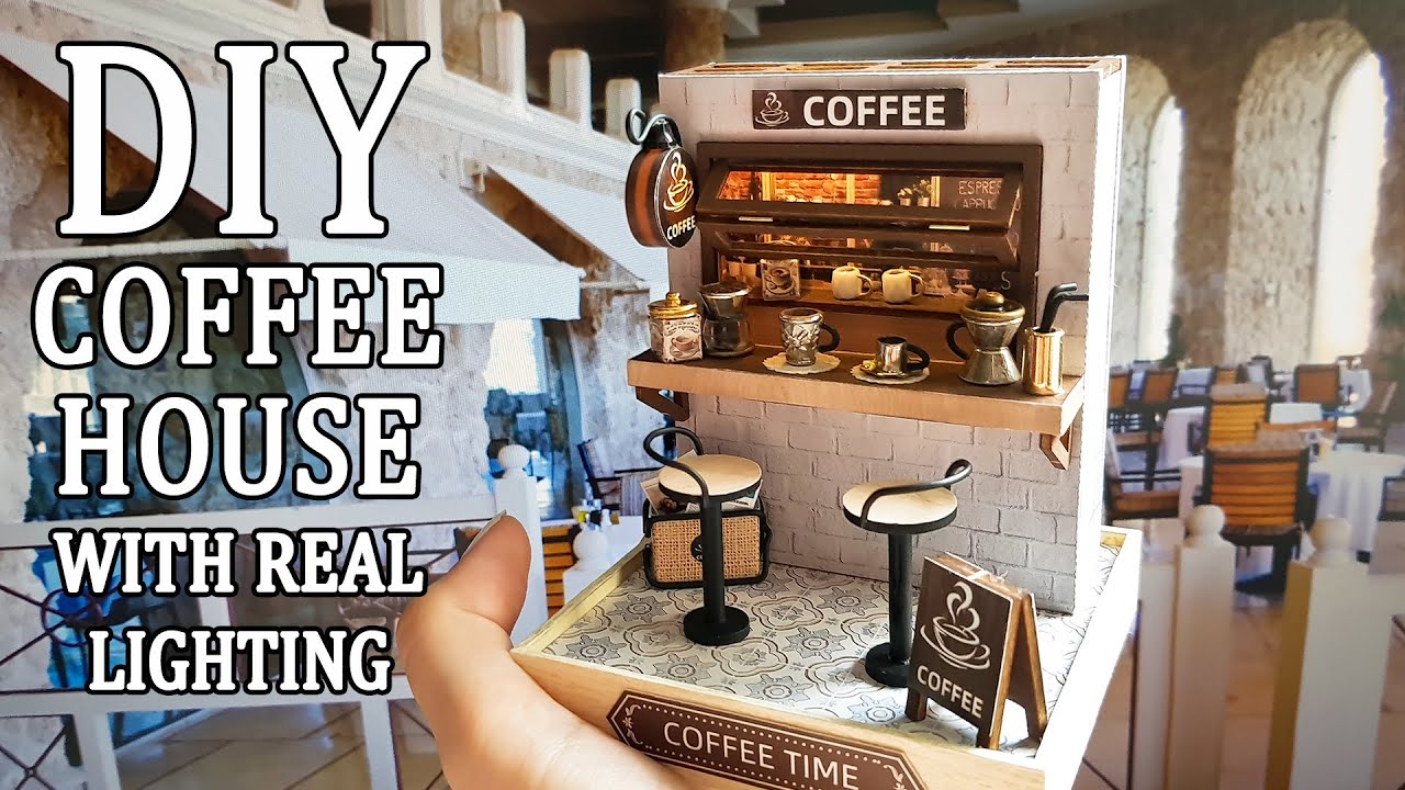 DIY Miniature dollhouse kit Coffee time Corner of happiness