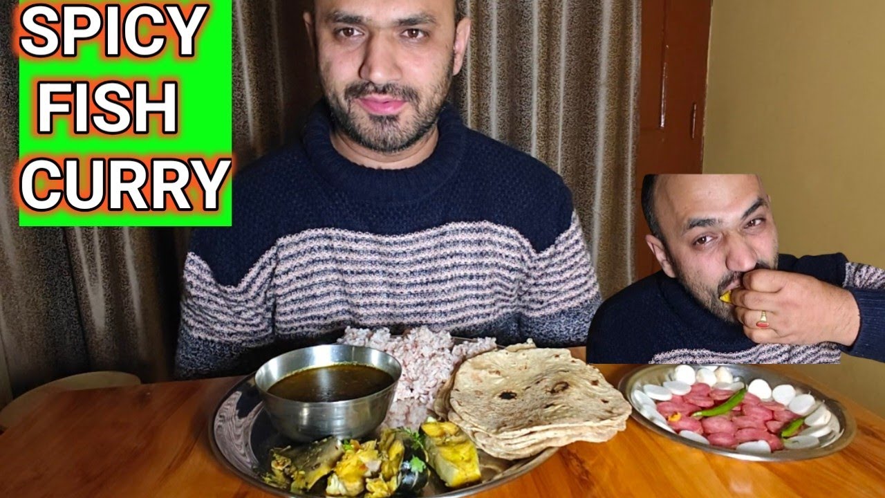 FISH GRAVY ASMR MUKBANG | FISH CURRY WITH ROTI, RED RICE & SALAD | EATING SOUNDS#mukbang #indianfood