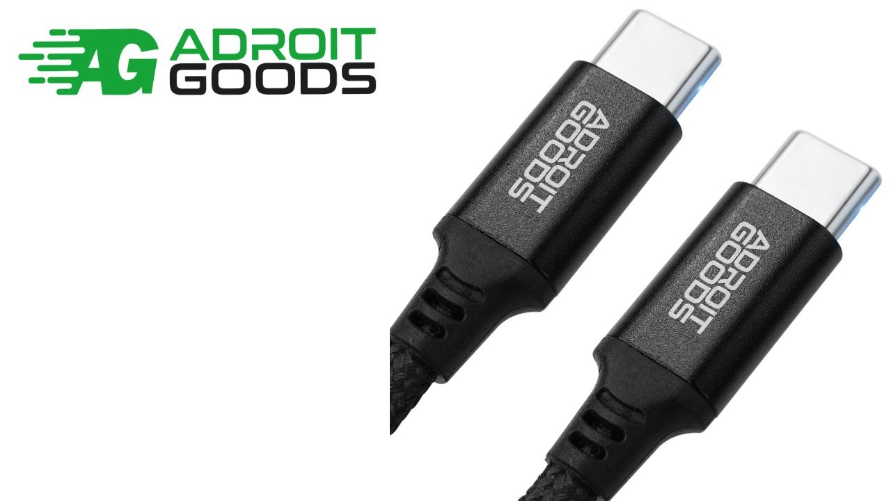 AdroitGoods Usb-C Cable - Nylon Braided - 60WPD - 480Mbps - 50CM - Black