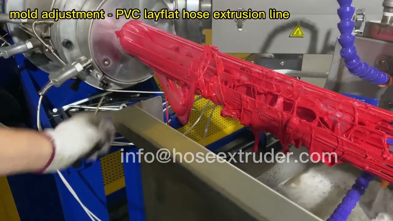 18 mold adjust ment PVC layflat hose extruder machine