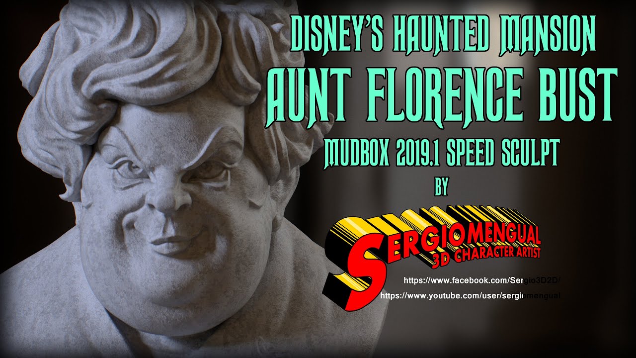 Haunted Mansion Aunt Florence Bust Mudbox 2019.1 Speed Sculpt