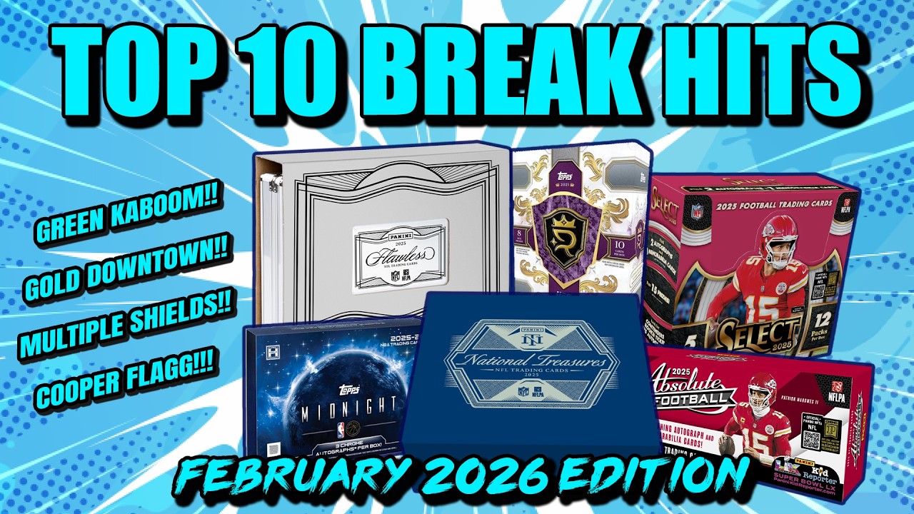 INSANE FOOTBALL HITS!  | Top 10 Sports Card Break Hits (February 2026)