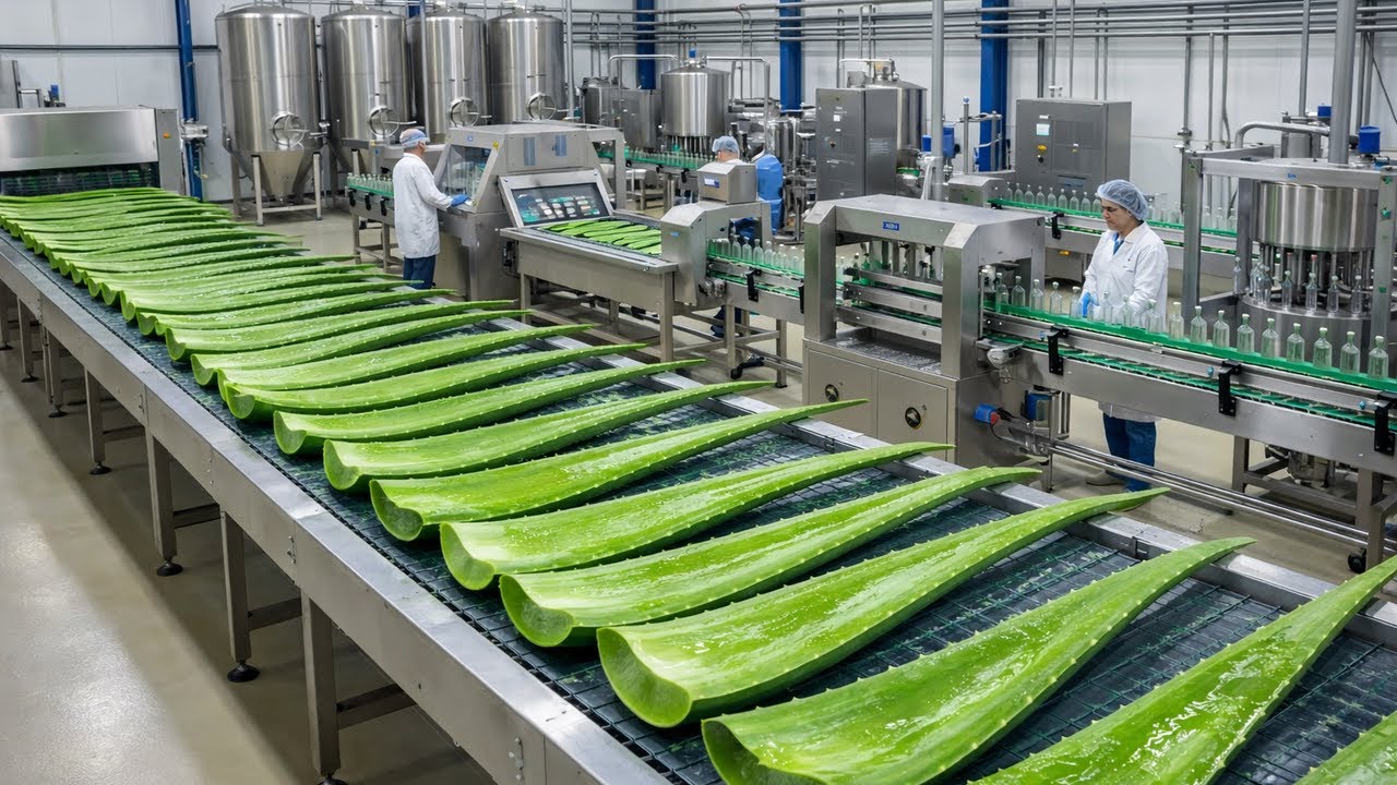 Inside the Factory: How Refreshing Aloe Vera Juice is Made (Full Process)