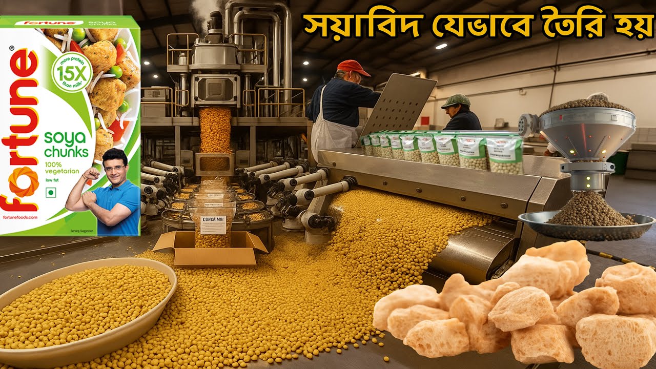 দেখুন ফ্যাক্টরিতে কিভাবে সয়াবিন বড়ি তৈরি করা হয়| How are soybeans made in factories?Soybean pills