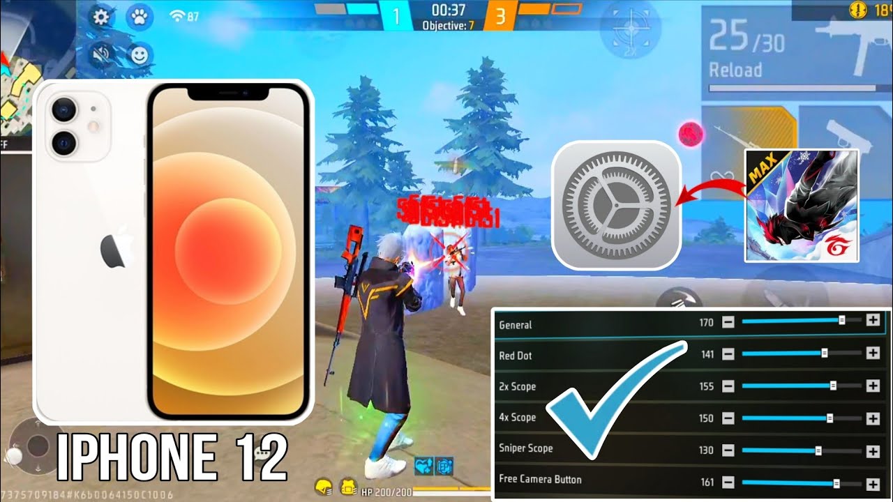 iphone 12 free fire sensitivity settings ⚙️ l iphone 12 free fire headshot settings ⚙️ l 