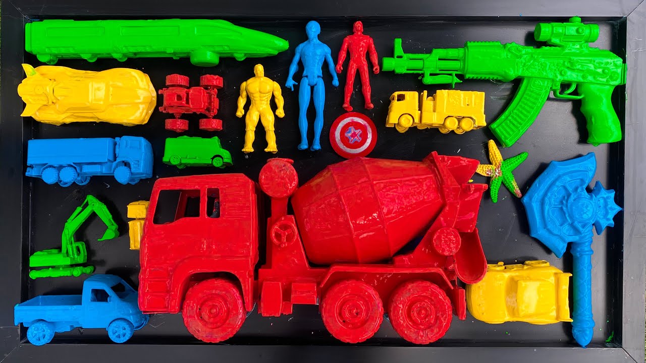 Membersihkan mobil mobilan truk molen, pickup, mobil monster, mobil balap, superhero, kereta cepat