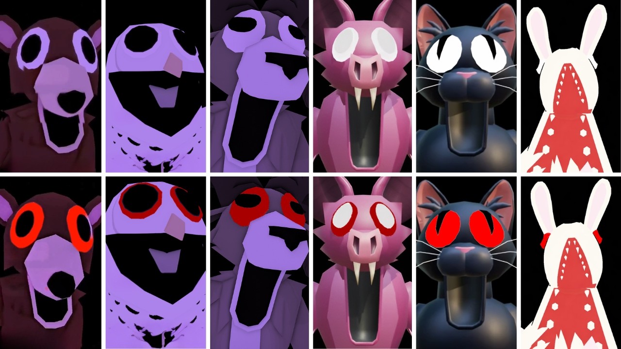 99 Nights in the Forest - DEER VS OWL VS RAM VS BAT VS CAT VS BUNNY VS HUNGRY BUNNY Jumpscare Roblox