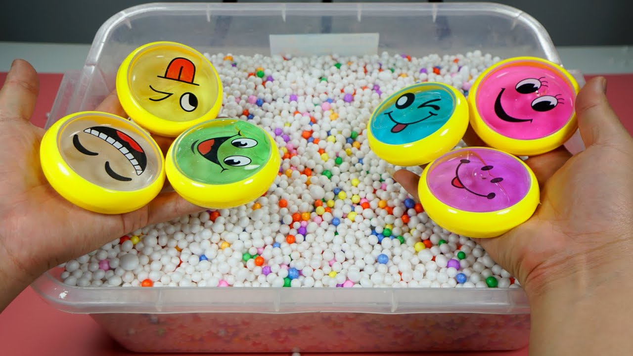 Mixing My Slime with Thousands Small Rainbow Styrofoam Balls | Satisfying Slime Videos #1