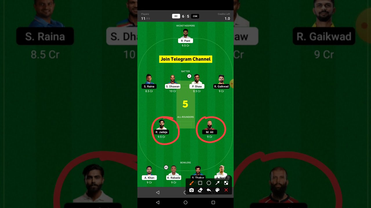 DC vs CSK Dream11 Team | DC vs CSK Grand League Team | CSK vs DC 2021, DC vs CSK Dream11 Today Match