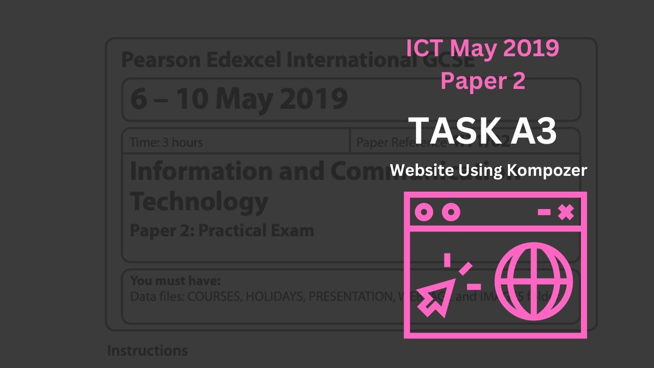 Edexcel IGCSE ICT Paper 2 Task A3 Web Authoring May 2019: Kompozer