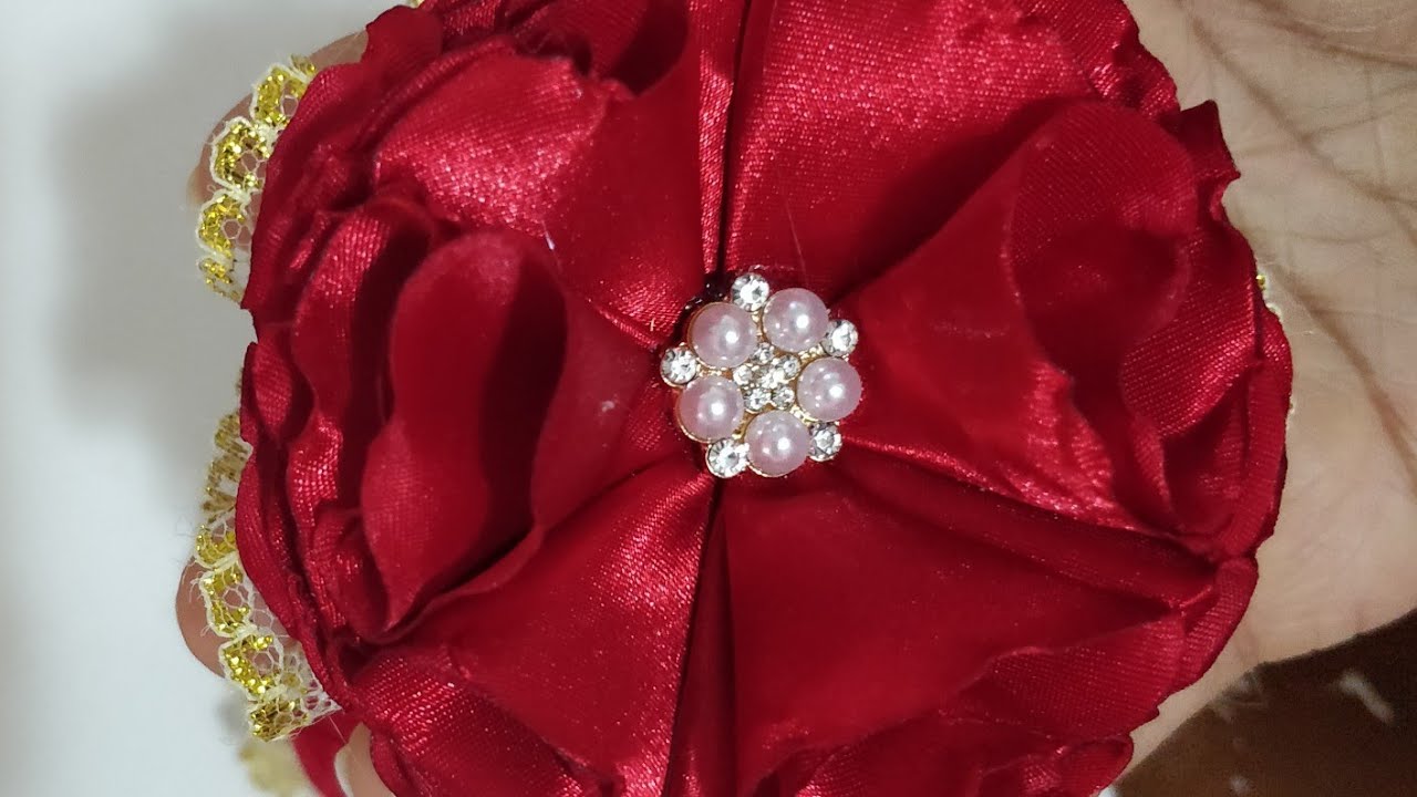 Como hacer flor quemada de tela sat&iacute;n 🌹🌹