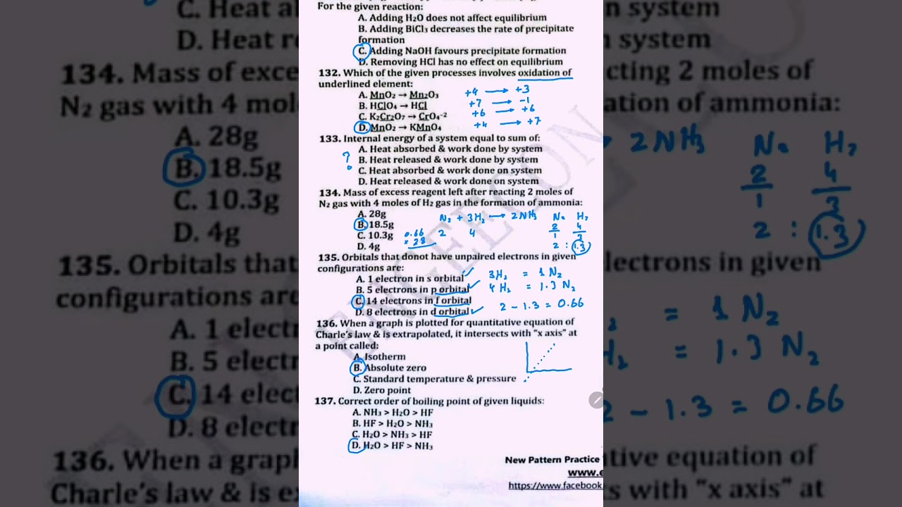 MDCAT 2025 Practice Test Chemistry Solved 