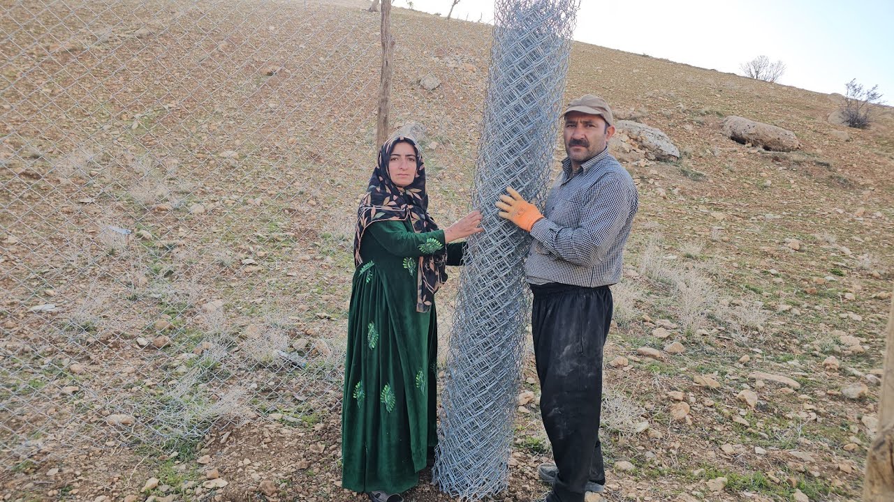 In the heart of the mountains, how did a nomadic couple build a small garden?