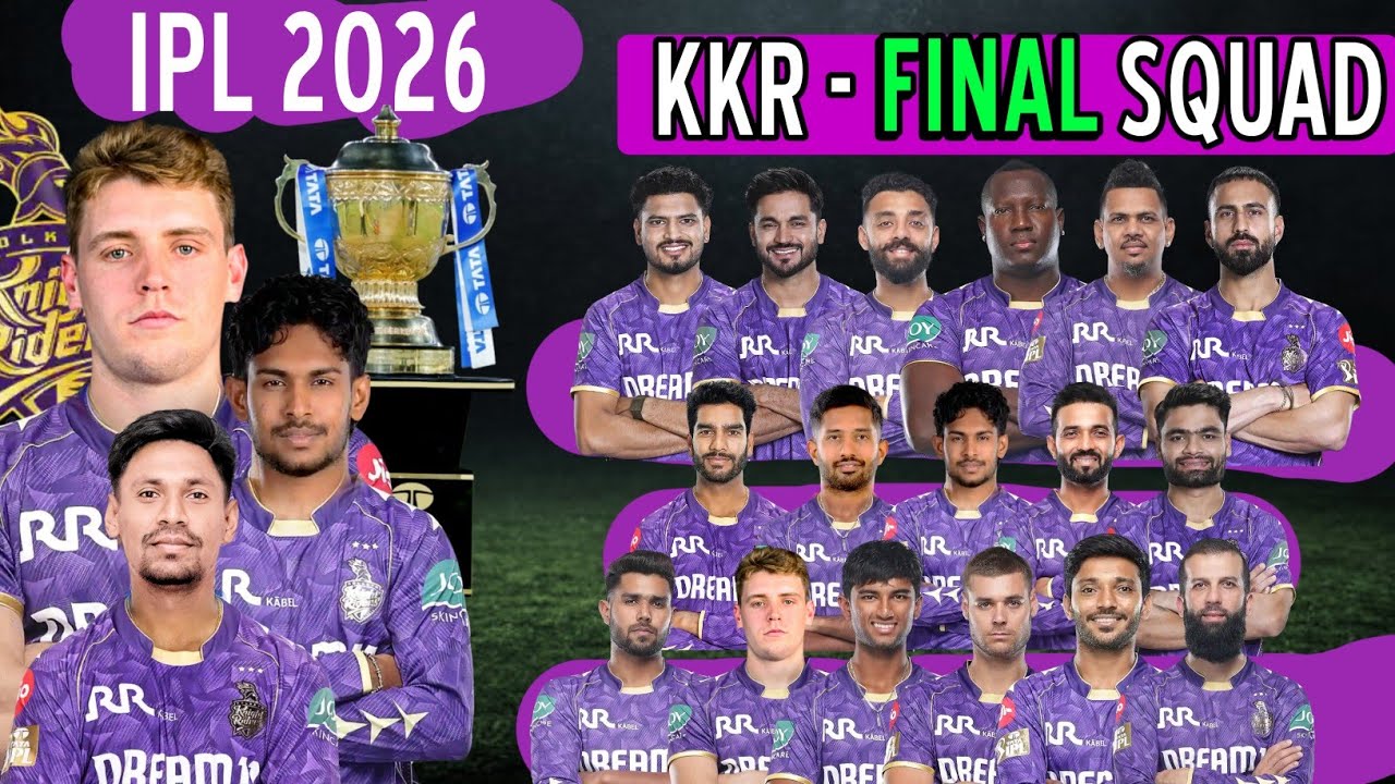 IPL 2026 : Kolkata Knight Riders Full & Final Squad | KKR Squad 2026 | 2026 KKR Squad | KKR 2026