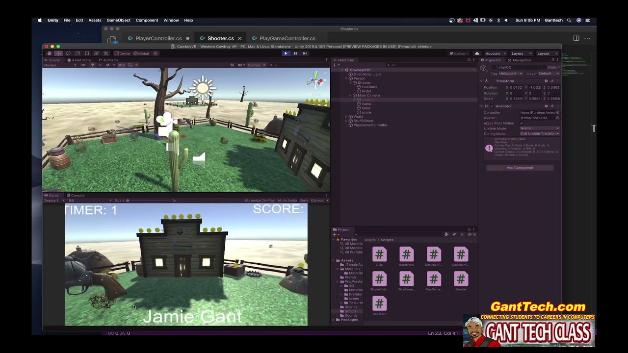 Unity 3D: FPS Cowboy - Coding (Movement & Sounds)