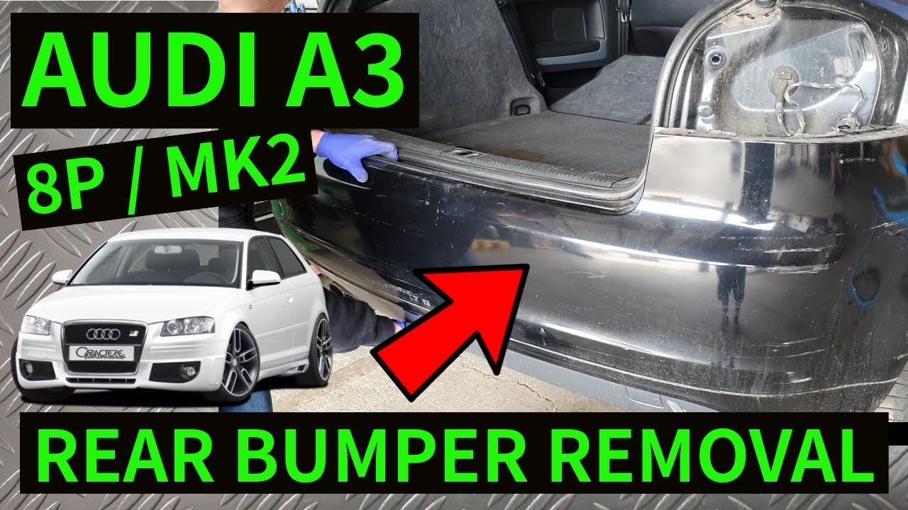 AUDI A3 8P - How To Remove Rear Bumper & Lower Valance Diffuser Removal Replacement 2004-2012