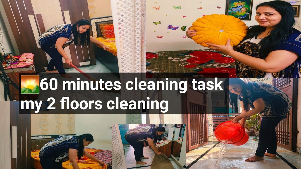 🌄60 minutes morning house cleaning task !! my 2 floors cleaning routine