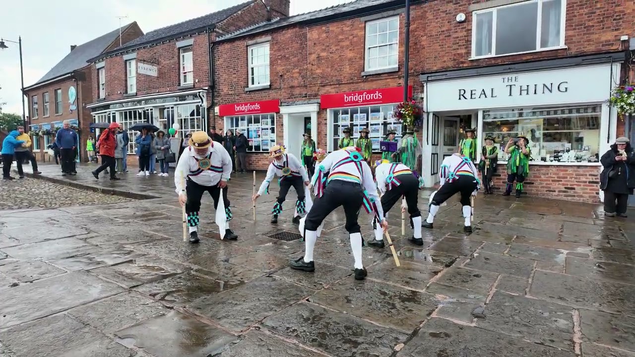 Thelwall Morris dancing in the Market Square at Sandbach Day of Dance 2025