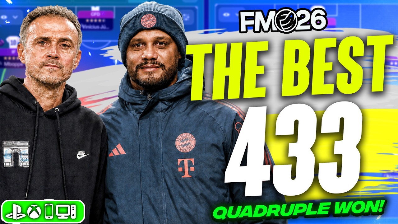 Лучшая тактика 433 в FM26: забивайте 5+ голов за игру! | 98% побед + четыре победы