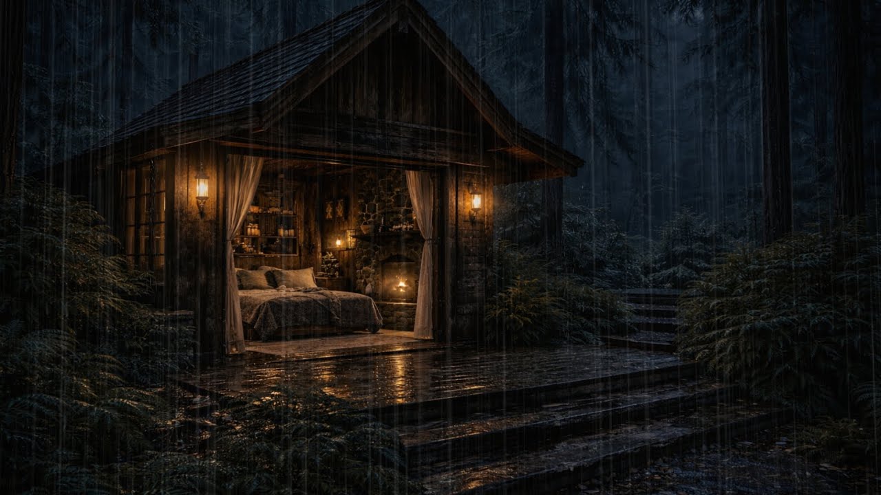 Rain Sounds for Deep Sleep 🌧️ ASMR Night Rain on Cozy House Roof | Relaxing Rain Ambience 8 Hours