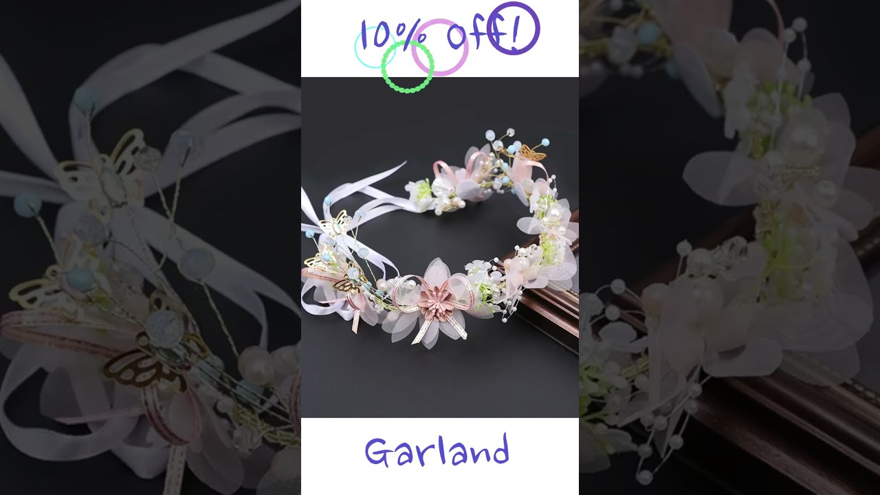 Girls' Pearl Headdress. Bridesmaid Garland Flower Headband Ideal for Weddings and Special Occasions!