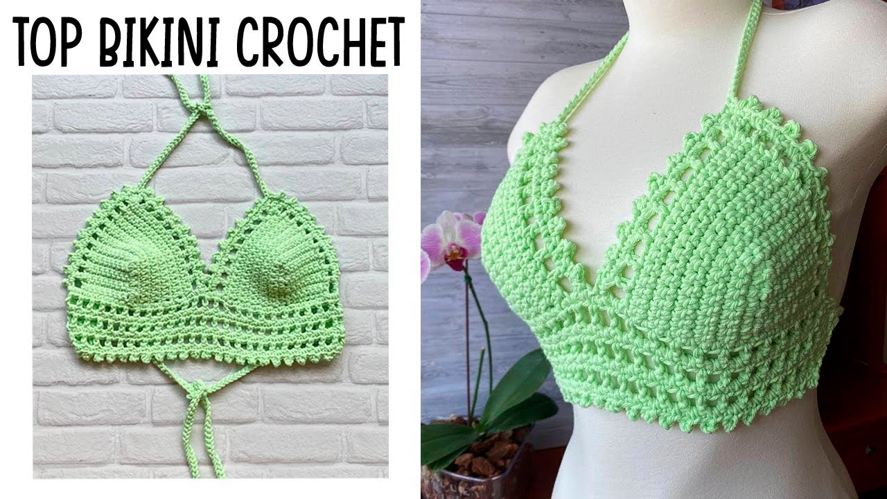 🌈TOP BIKINI A CROCHET |  Crop Top | TALLA S M L XL | REALZA CROCHET❤