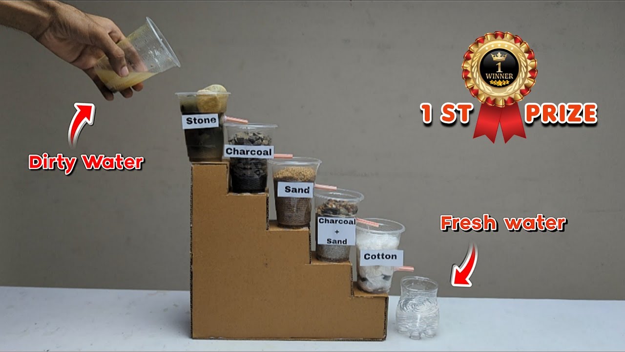 DIY Water Purification Model | Easy 5 Steps 💧 Science Project 🧪