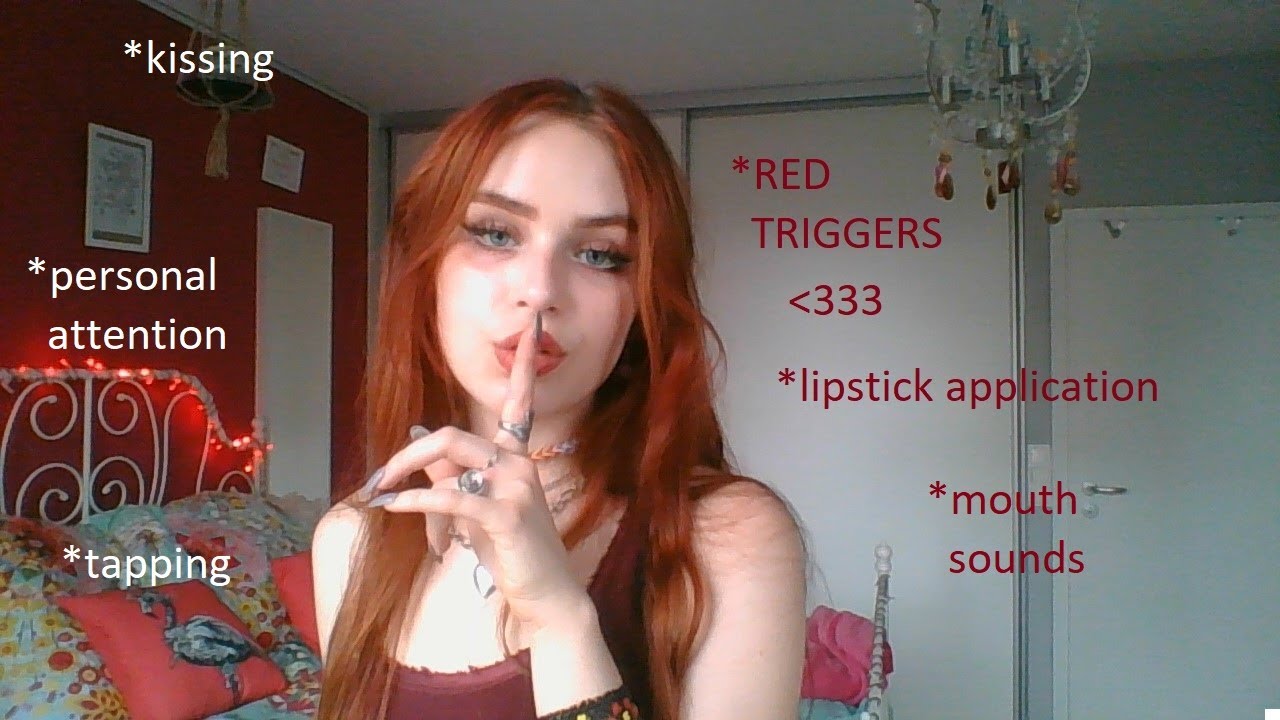 ASMR red triggers | mouthsounds, lipstick application, personal attention... asmr deutsch/german