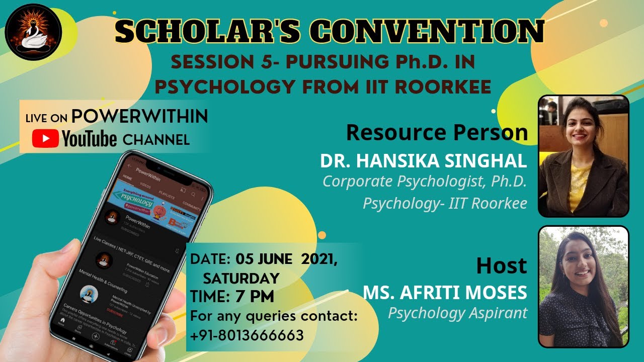 Pursuing PhD in Psychology from IIT Roorkee| IIT PhD Psychology| Psychology IIT Roorkee