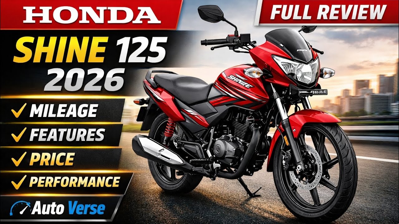 Honda Shine 125 2026 Full Review 😱| Price, Mileage, Features & Performance | Auto Verse