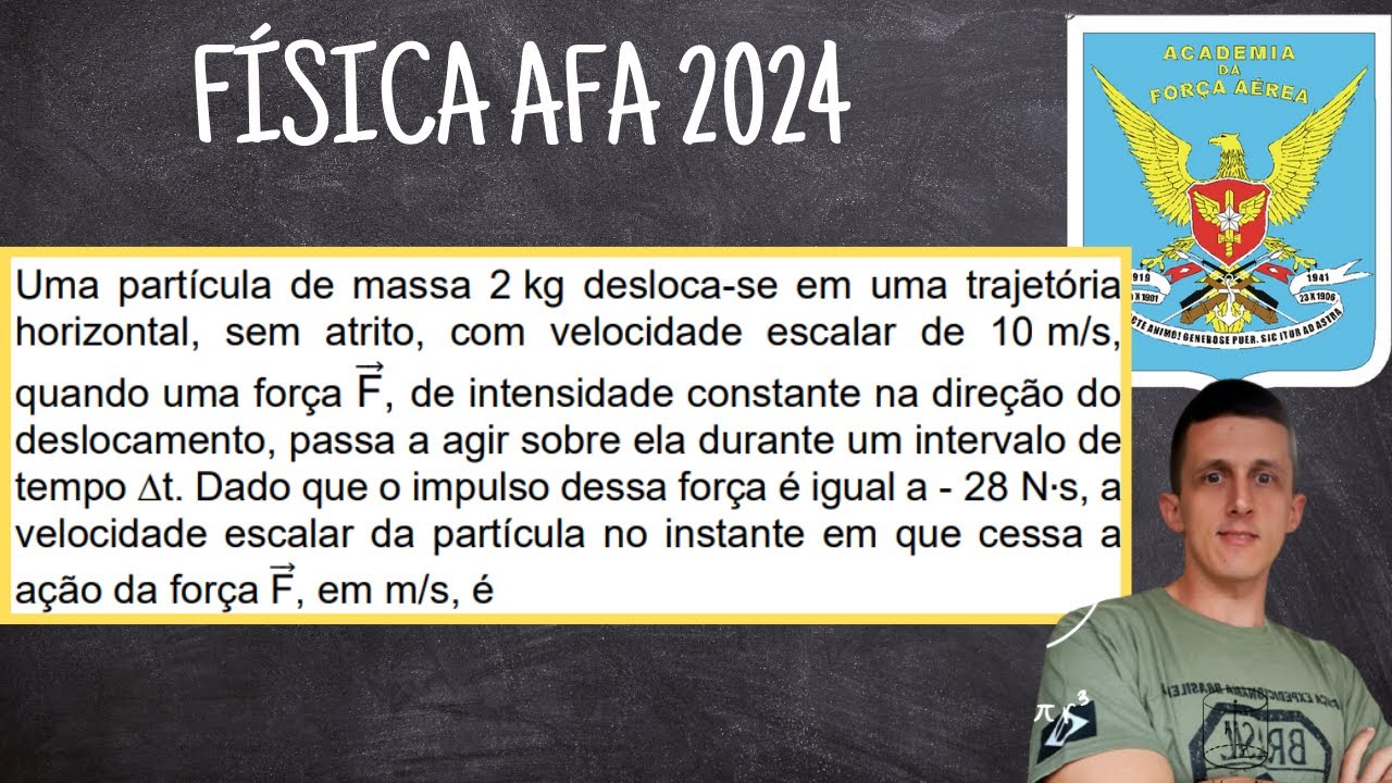 A MAIS FÁCIL DE FÍSICA DA AFA 2024: TEOREMA DO IMPULSO. QUANTIDADE DE MOVIMENTO.
