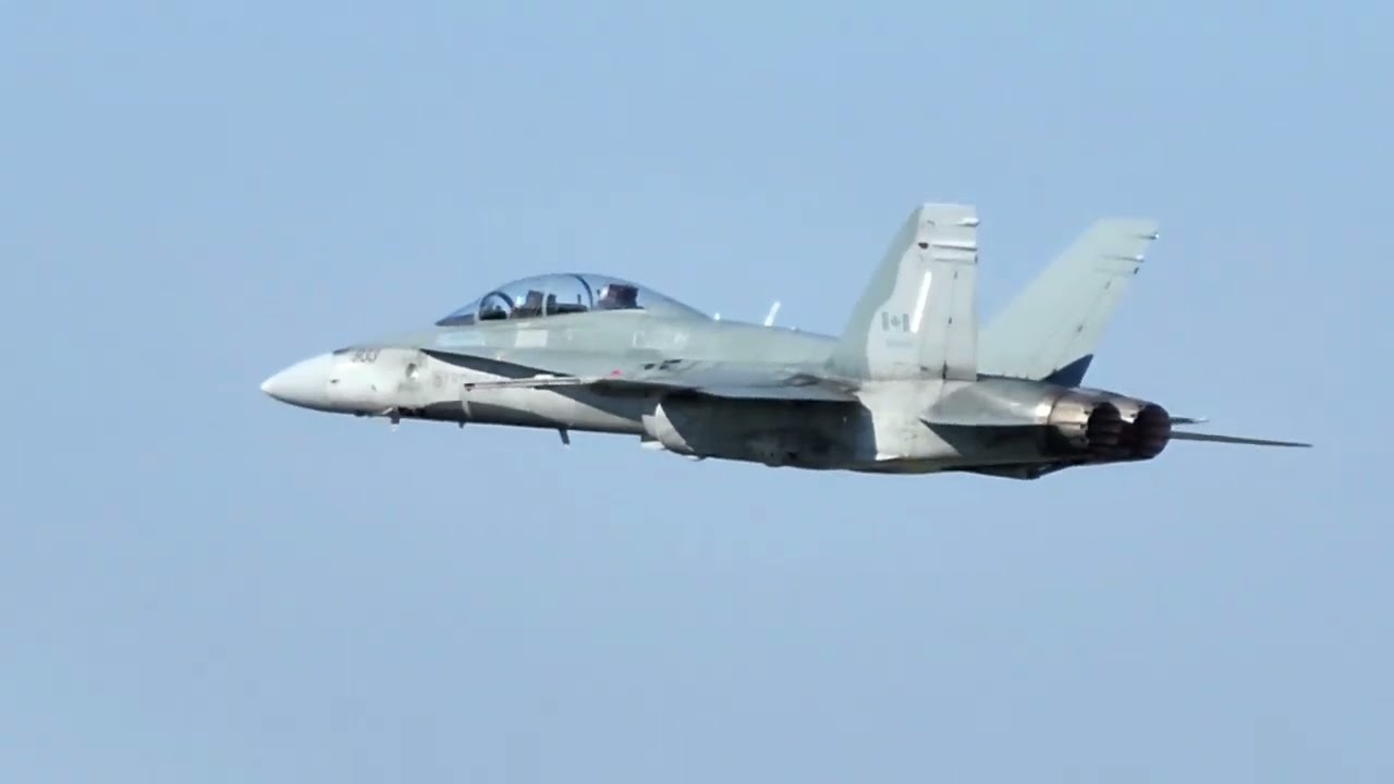 Hornet Roar CF 18 Thrilling Aerobatics and Maneuvers at London Airshow 2024