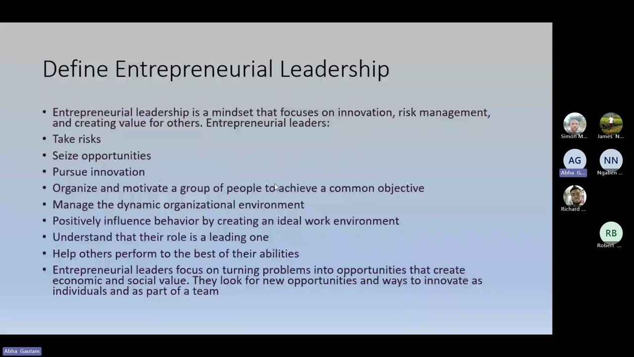 Introduction to Entrepreneurial Leadership Class 1