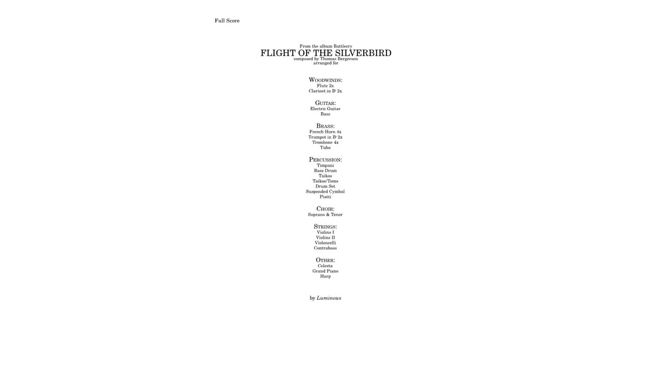 Flight of the Silverbird (for Orchestra) - Two Steps From Hell
