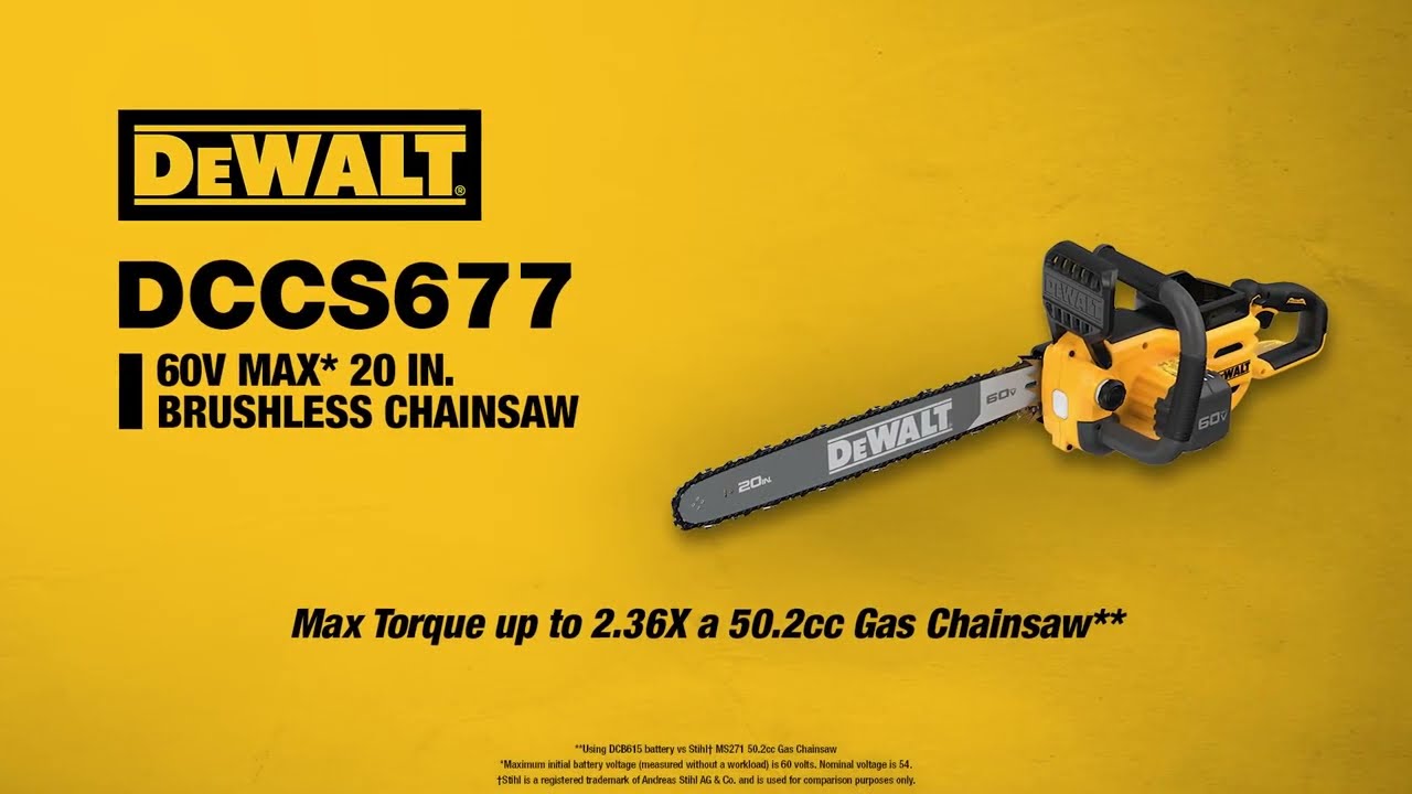 DeWalt 60V MAX Brushless Lithium-Ion 20 in. Cordless Chainsaw Kit (4 Ah)